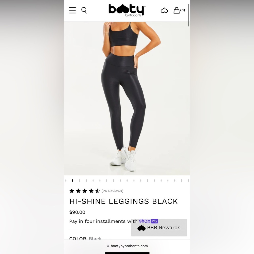 Booty by Brabants Black Hi-shine leggings (one size)